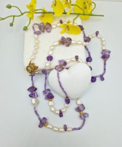 Amethysts and fresh water pearls