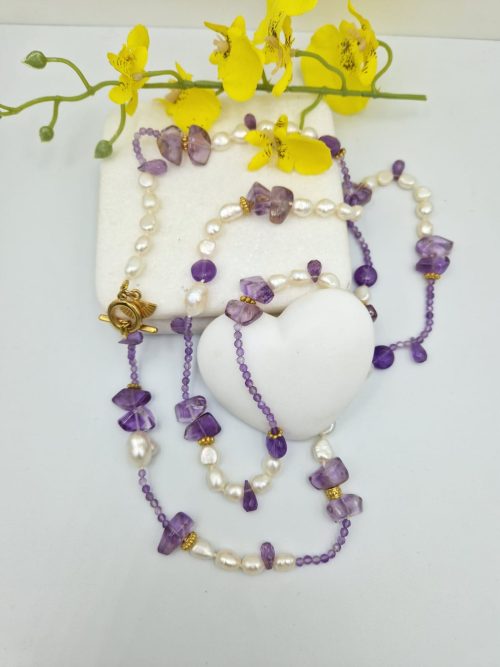 Amethysts and fresh water pearls - Image 2