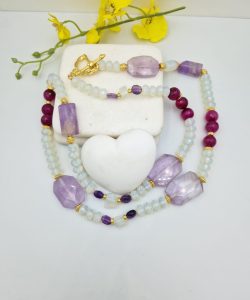 Αμέθυστος, αχάτης και φεγγαρόπετρα