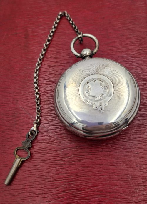 Ασημένιο Βικτωριανό Ρολόι Τσέπης, Λονδίνο 1884 - Image 3