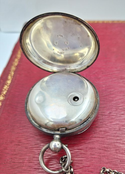 Ασημένιο Βικτωριανό Ρολόι Τσέπης, Λονδίνο 1884 - Image 4