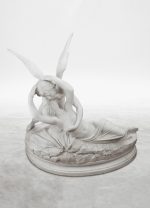 “Psyche revived by Cupid’s Kiss” Italian Marble statue 19th c., signed BIGGI FAUSTO, copy of the famous Canova Statue in the Louvre - Image 2
