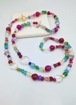Rainbow Neclace with Semiprecious stones