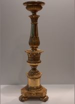 Italian, hand carved, gilded wooden candlesticks, c. 1860