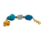 Γούρι με τιρκουάζ φεγγαρόπετρα, επίχρυση λάβα και επίχρυσα στοιχεία