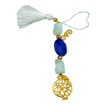 Γούρι με αχάτη, χαολίτη, επίχρυση λάβα και επίχρυσα στοιχεία