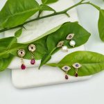 Σκουλαρίκια με zircon και μαργαριτάρια γλυκού νερού