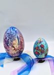 Hand painted and hand made wooden eggs.