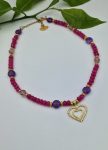 Pink agates and amethysts with zircon hearts