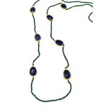 Πράσινος αχάτης και μπλε lapis .