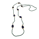 Πράσινος αχάτης και μπλε lapis .