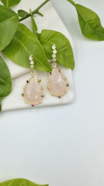 Pink agates with multy colour zircons.