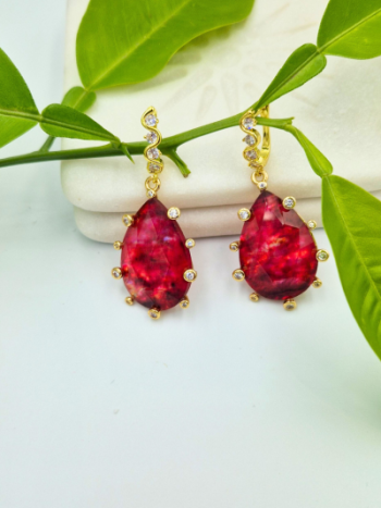 Σκουλαρίκια με μεγάλους αχατες και zircon