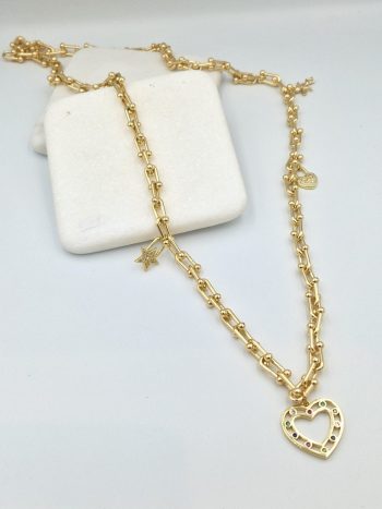 Επίχρυση αλυσίδα με στοιχεία με zircons.