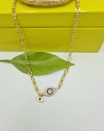 Gilded chain with zircon eyes.