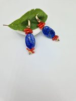 Lapis Lazuli and coral earrings - Image 2