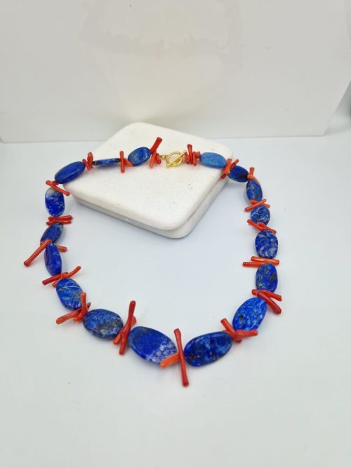 Kολιέ με Lapis Lazulli και κοράλλια - Image 2