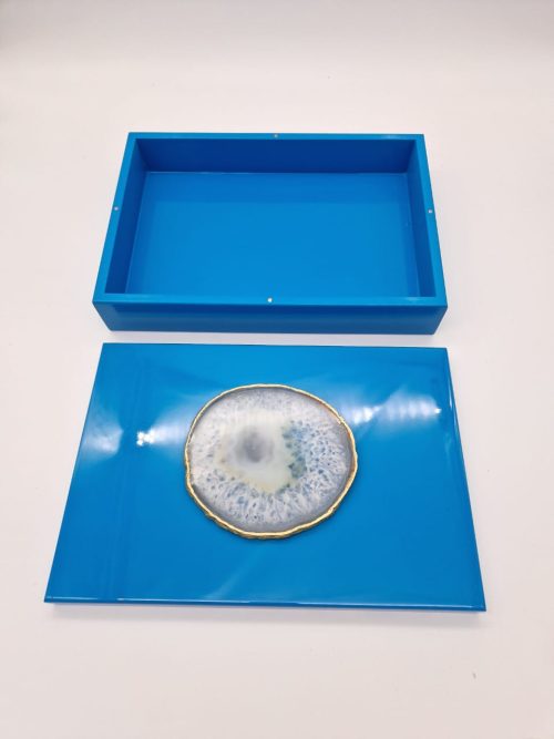 Χειροποίητο κουτί λάκα με επίχρυσο αχάτη - Image 2