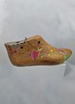 Old wooden shoe last, hand painted